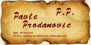 Pavle Prodanović vizit kartica